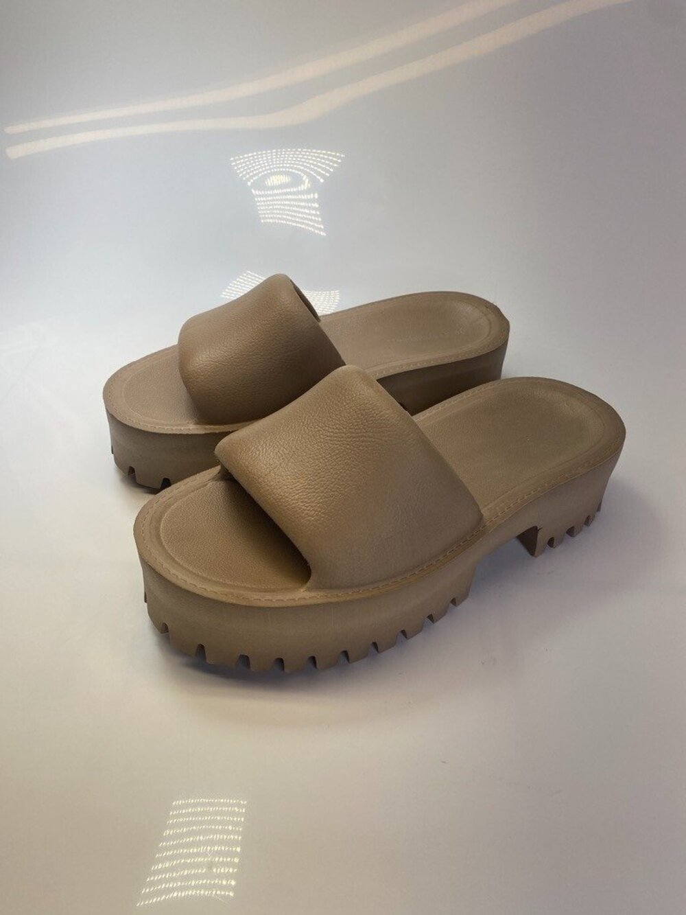 Jeffrey Campbell Womens Brown Bae Platform Slide Sandals 10